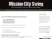 Tablet Screenshot of missioncityswing.com
